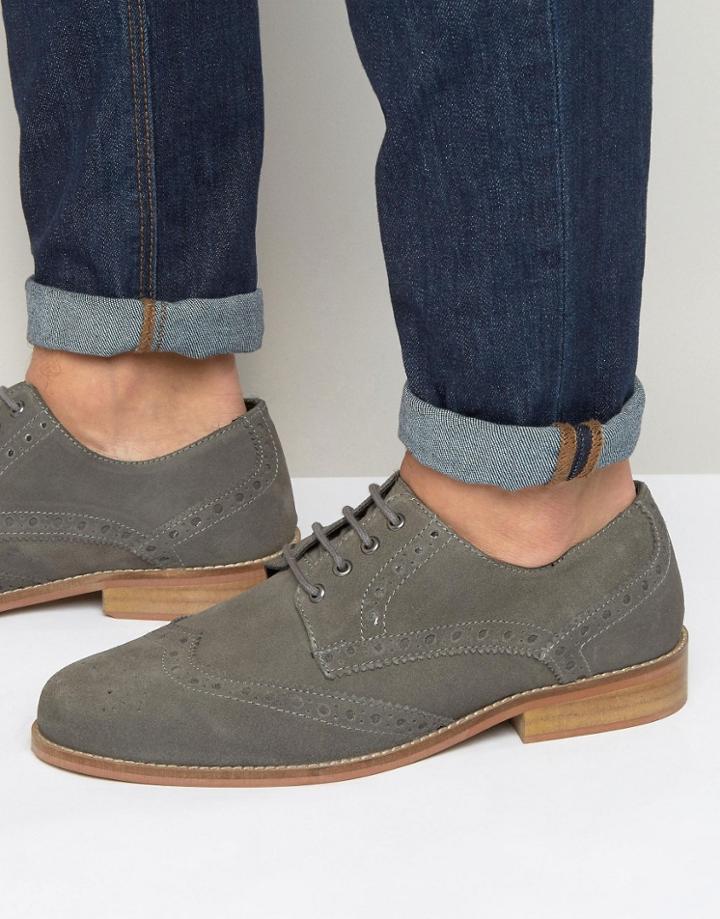 Kg By Kurt Geiger Gloucester Brogues Gray Suede - Gray
