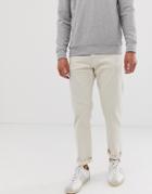 Selected Homme Tapered Jeans In Ecru Twill Denim - White