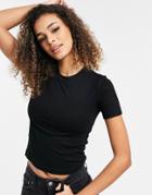 Asos Design Slim Fit T-shirt In Clean Rib In Black
