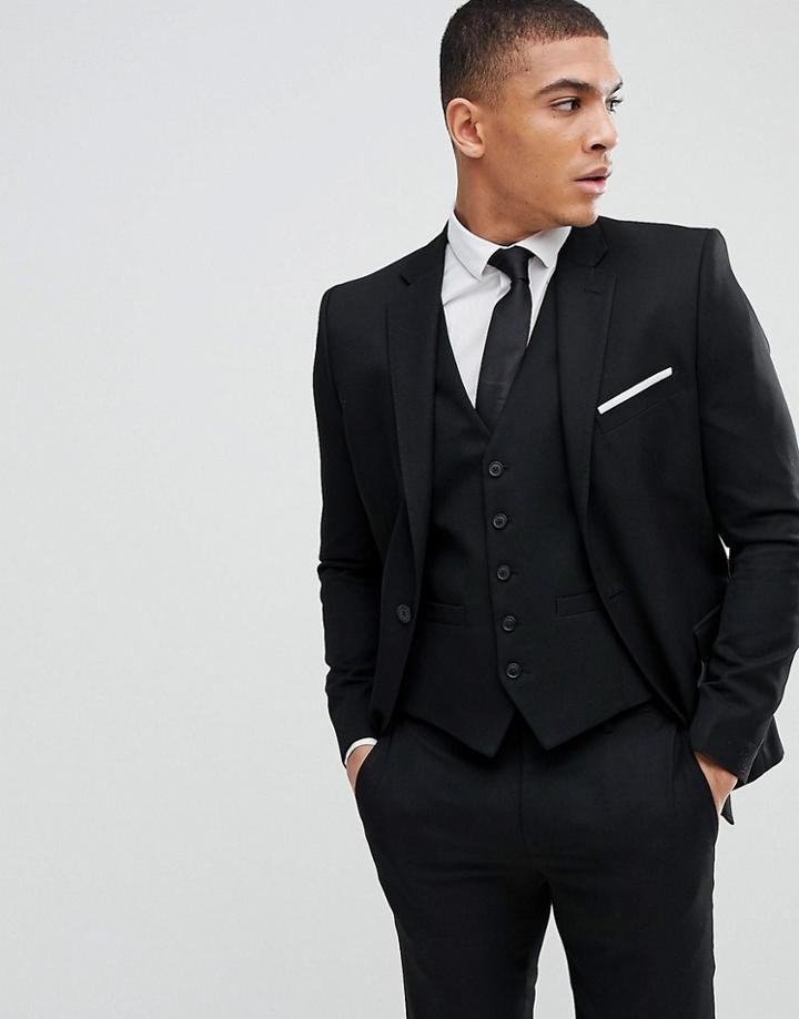 Moss London Skinny Suit Jacket - Black