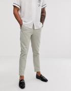 Asos Design Slim Pants In Stone Peached Cotton
