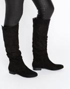 Asos Collaboration Slouch Knee High Boots - Black