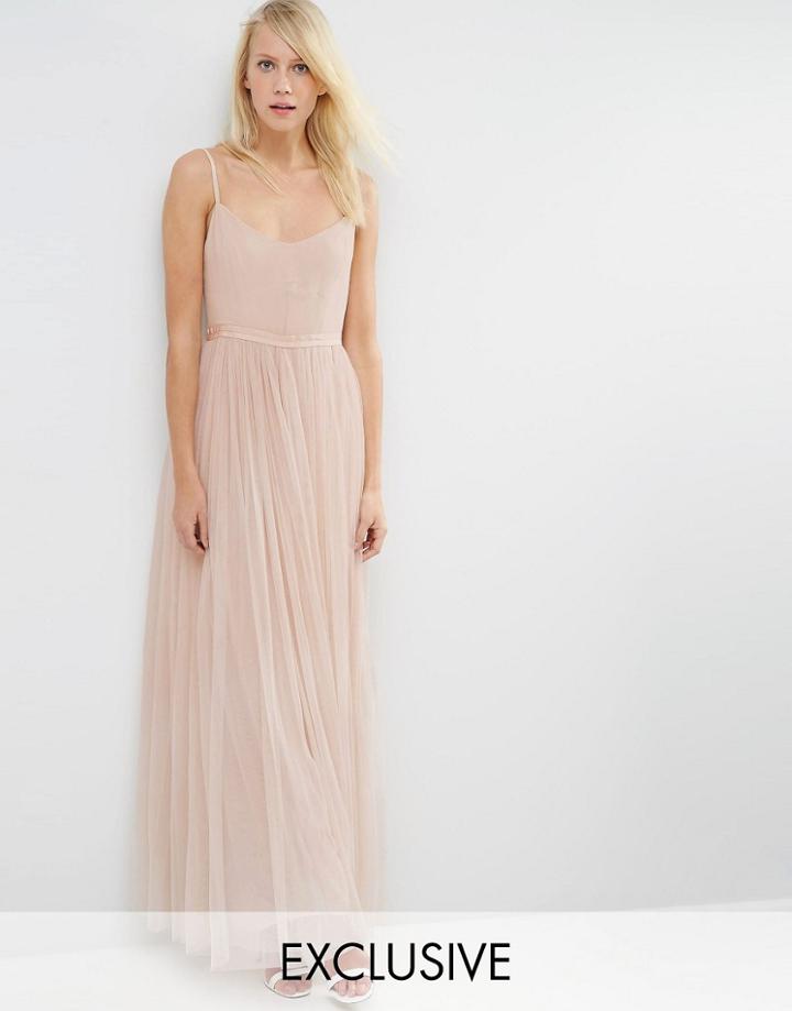 Needle & Thread Giselle Ballet Maxi Dress - Rose Beige