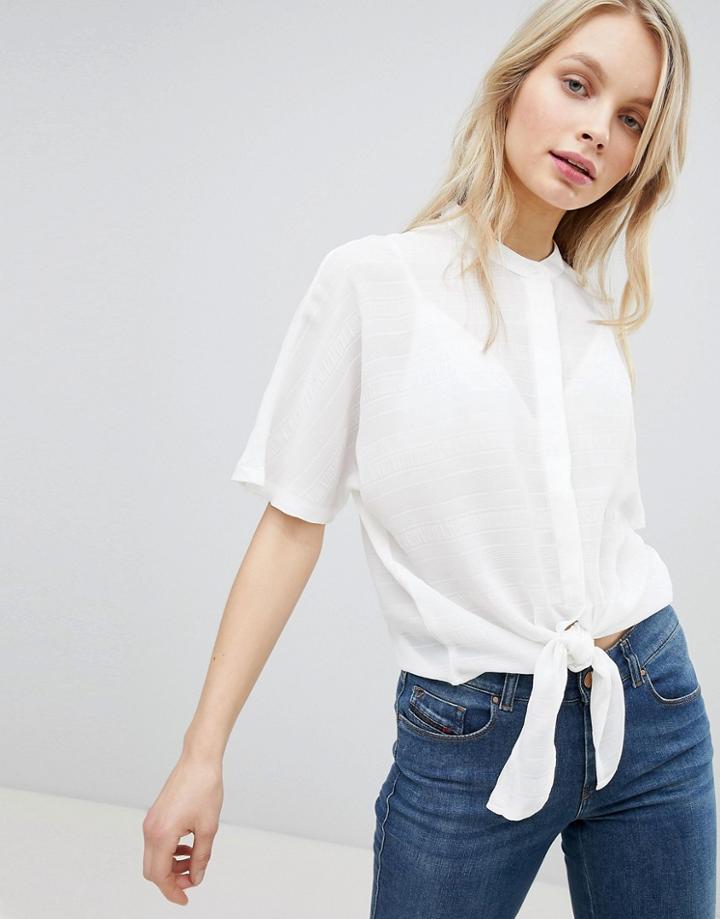 Jdy Woven Tie Shirt - White