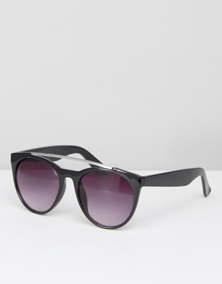Pieces Moba Brow Bar Sunglasses - Black