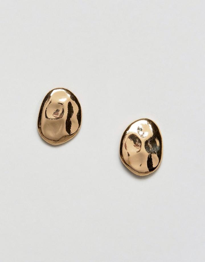 Asos Nugget Stud Earrings - Gold
