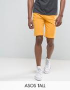 Asos Tall Jersey Shorts In Yellow - Yellow