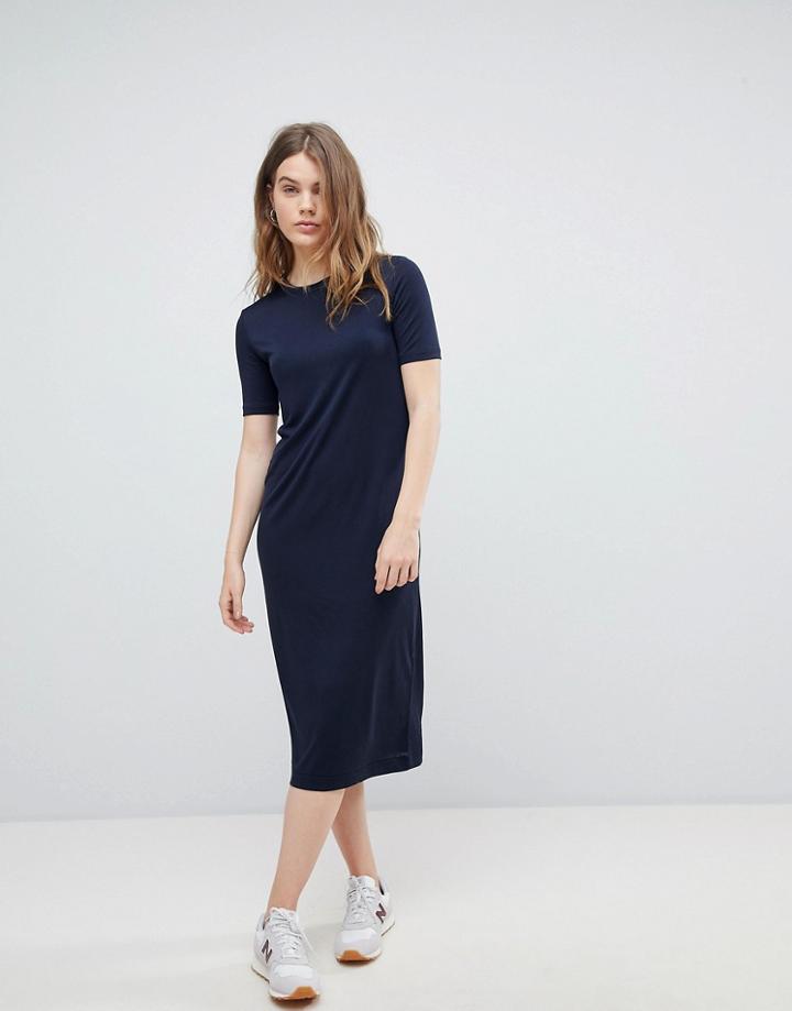 Weekday Column Midi Dress - Navy