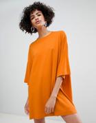 Weekday Huge T-shirt Dress - Orange