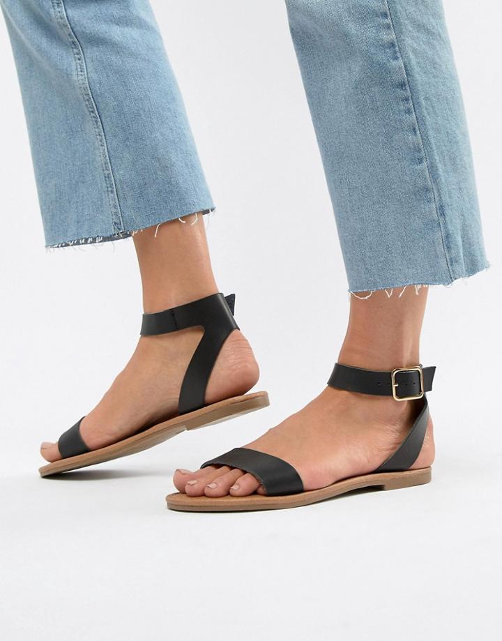 Asos Design Fellow Flat Sandals - Black