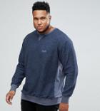 Replika Plus Sweatshirt With Logo And Color Block In Blue