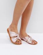 Asos Fave Leather Knot Mule Sandals - Pink