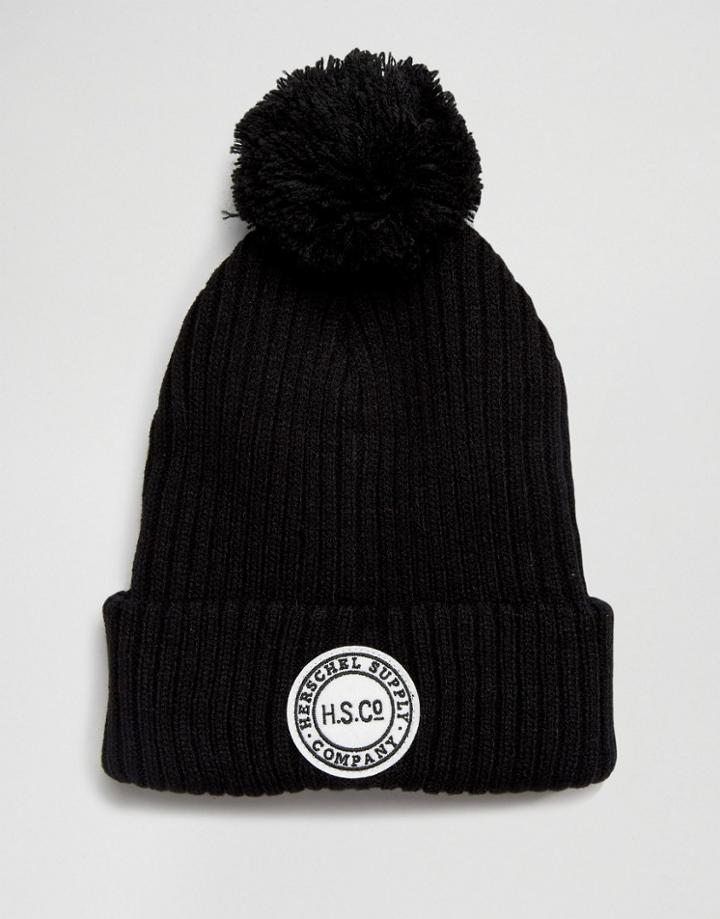 Herschel Supply Co Sepp Bobble Beanie In Black - Black