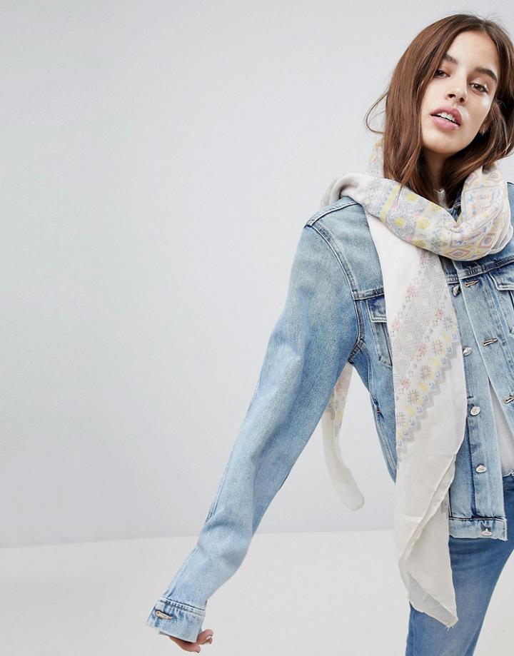 Ichi Light Weight Scarf - Cream