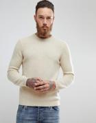 Asos Lambswool Sweater In Oatmeal - Beige