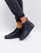 Fred Perry Leather High Top Sneaker - Black