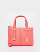 Ted Baker Crosshatch Small Metal Bar Tote - Red