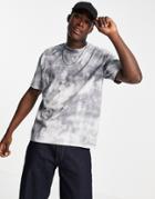 Topman Oversized Tie Dye T-shirt In Gray-grey