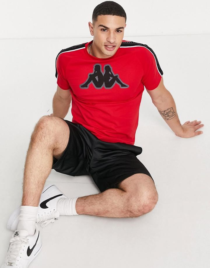 Kappa Large Logo T-shirt In Red And Black