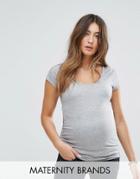 New Look Maternity Short Sleeve Tee - Gray