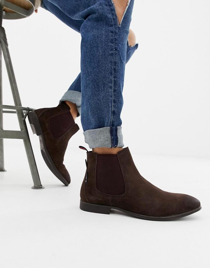 Ben Sherman Suede Chelsea Boot In Brown - Brown