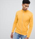 Asos Design Tall Jersey Track Jacket In Yellow - Yellow