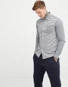 Asos Design Slim Stretch Smart Contrast Check Work Shirt - Black