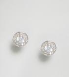 Johnny Loves Rosie Sterling Silver Rhinestone Stud Earrings - Silver