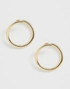 Asos Design Hoop Earrings In Split End Tube Design In Gold Tone - Gold