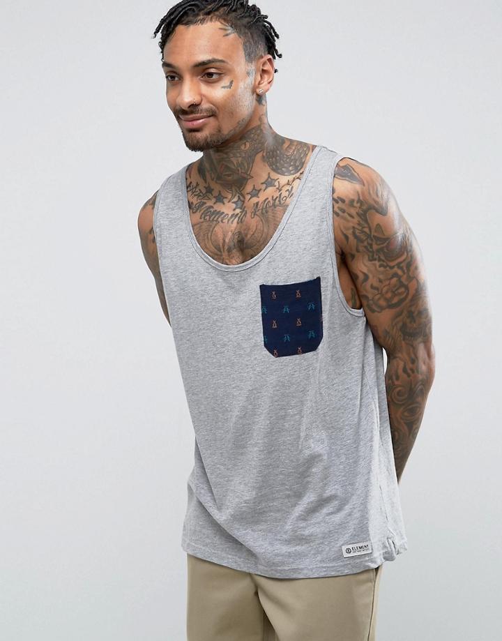 Element Chest Pocket Tank In Gray - Gray