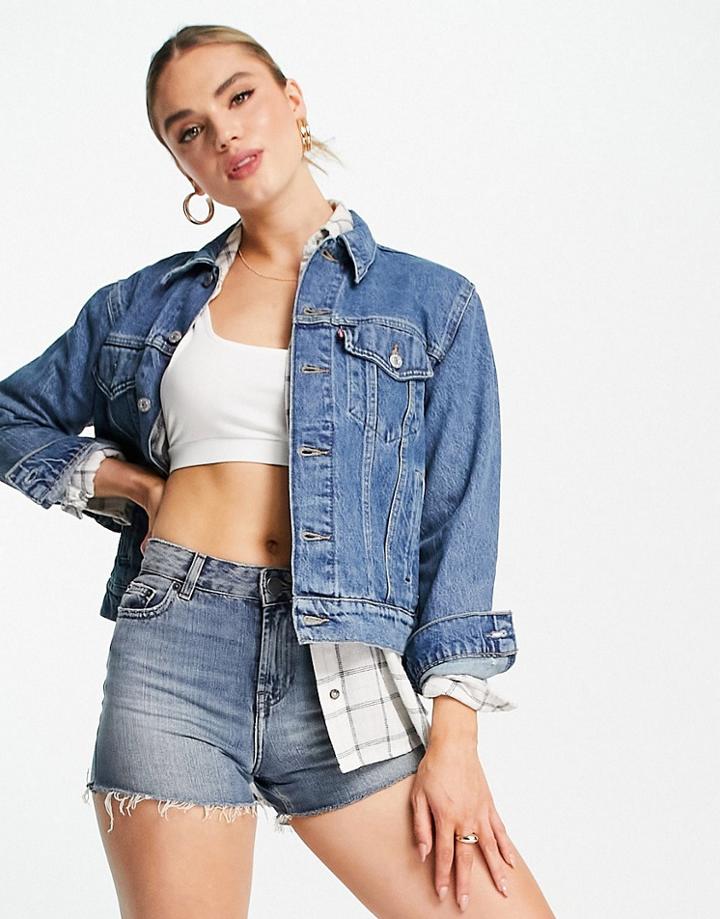 Levi's Ex-boyfriend Trucker Jacket In Light Wash Blue