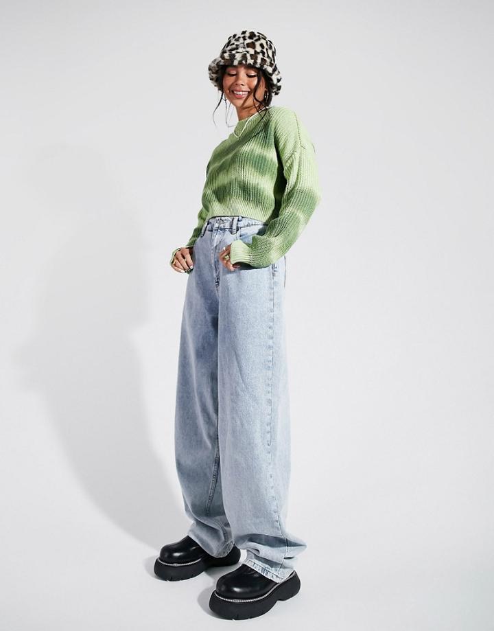 Asos Design High Rise 'super Slouchy' Mom Jeans In Lightwash-blues