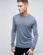 Jack & Jones Premium 100% Merino Wool Sweater - Blue