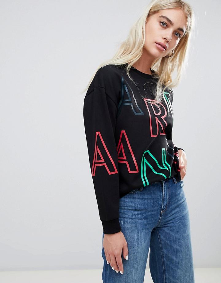 Armani Exchange Oversized Letter Sweat - Black