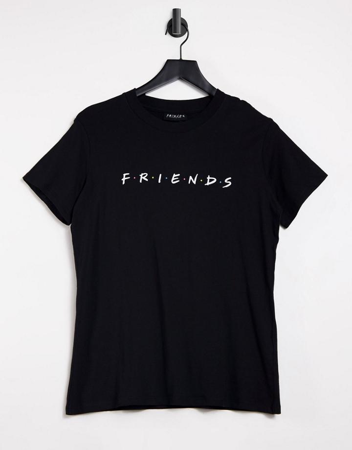 Typo X Friends T-shirt With Round Neck In Relaxed Fit In Black