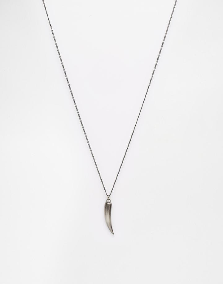 Simon Carter Tusk Necklace In Antique Finish - Silver