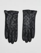 Boardmans Star Printed Leather Gloves - Black
