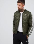 Adidas Originals Quilted Superstar Jacket In Green Dl8697 - Green