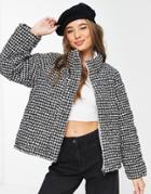 Urban Revivo Padded Jacket In Gray Print
