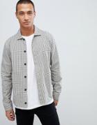 Lacoste L!ve Skinny Fit Check Zip Through Jacket In Beige-cream