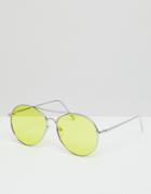 Jeepers Peepers Round Sunglasses In Yellow - Yellow
