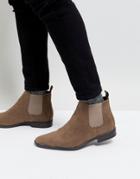 New Look Faux Suede Chelsea Boots In Stone - Stone