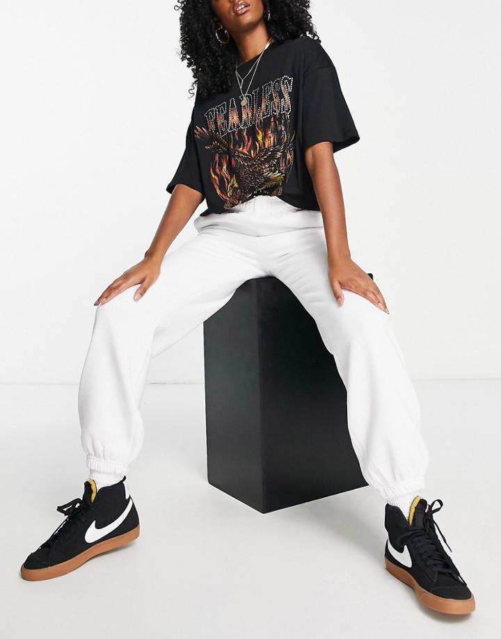 Rebellious Fashion Oversized Sweatpants In White