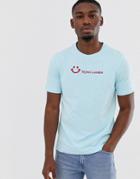 Hymn Smile Embroidered T-shirt-blue