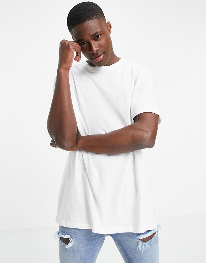 Brave Soul Oversized T-shirt In White