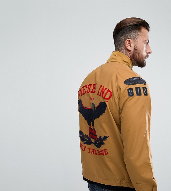 Diesel Field Jacket Eagle Embroidery - Beige