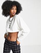 Topshop Cropped Elastic Sweat In White