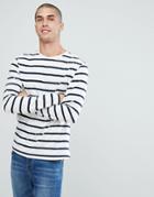 Another Influence Wide Stripe Breton Long Sleeve Top - Navy