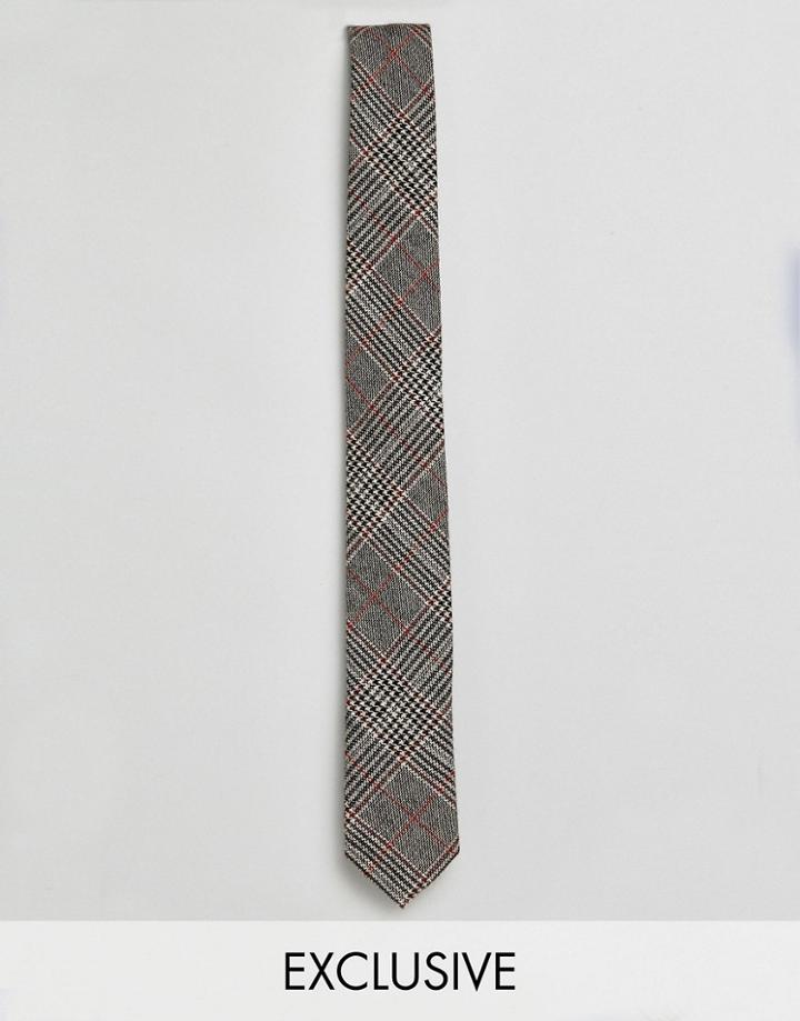 Heart & Dagger Tie In Pow Check - Gray