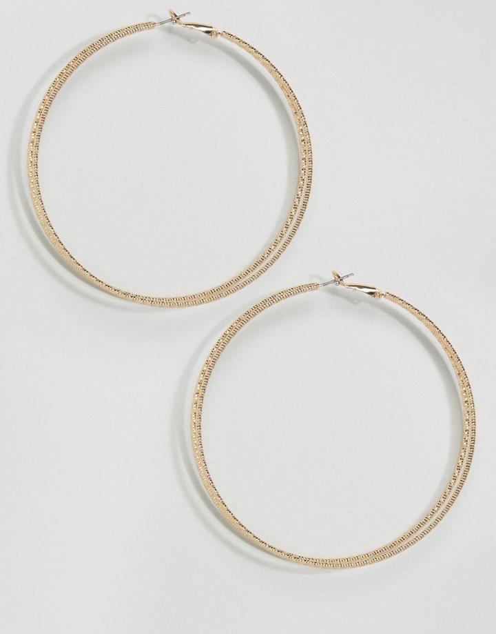 Asos Double Ring Metal Hoop Earrings - Gold